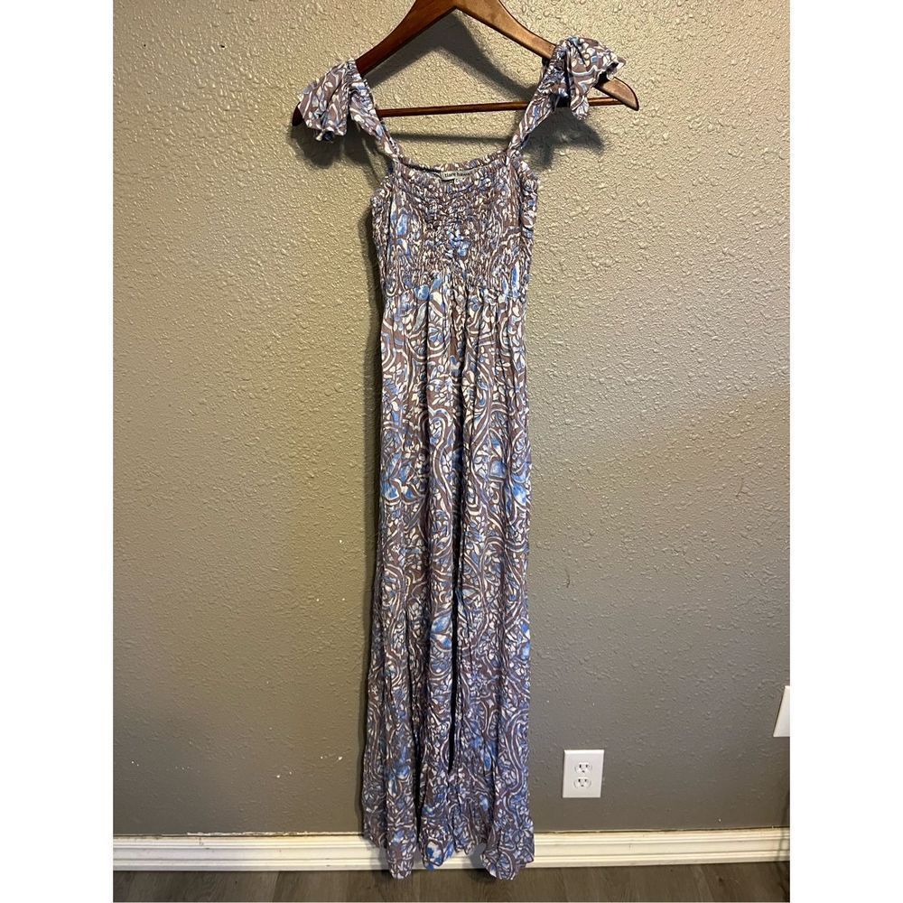 Tiare Hawaii Smocked Maxi Split Front Dress Size S/M